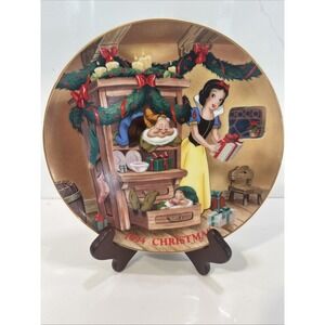 Vintage Disney 1994 Collector Plate Snow White "Christmas Dreams" Grolier SW2